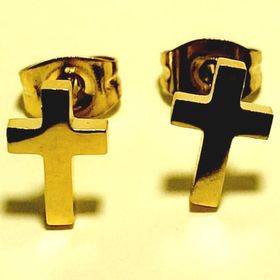 side image for Aretes cruz - Dorado - 2