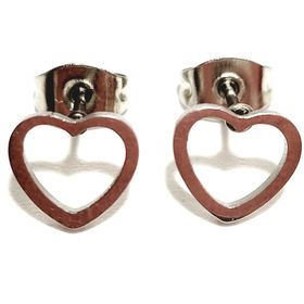 side image for Aretes corazón - Plateado - 2