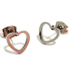 side image for Aretes corazón - Plateado - 1