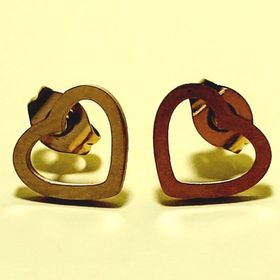 side image for Aretes corazón - Dorado - 1