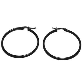 side image for Arracadas click grande - Negro - 1