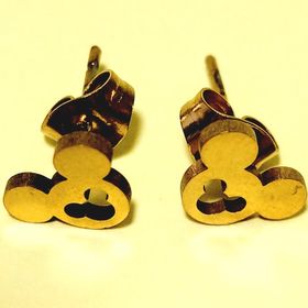 side image for Aretes silueta estilo Mickey - Dorados - 1