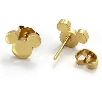 side image for Aretes estilo Mickey - Dorados - 1