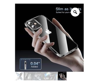 side image for CASEKOO Carcasa transparente diseñada para iPhone 12 / 12 Pro, no amarillea, a prueba de golpes, funda fina 5G, trasparente. - 1