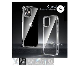 side image for CASEKOO Carcasa transparente diseñada para iPhone 12 / 12 Pro, no amarillea, a prueba de golpes, funda fina 5G, trasparente. - 5