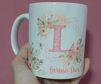 side image for Caneca de Porcelana Alça Branca - 6
