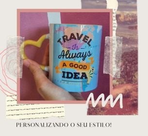 side image for Caneca de Porcelana Alça de Coração  - 1