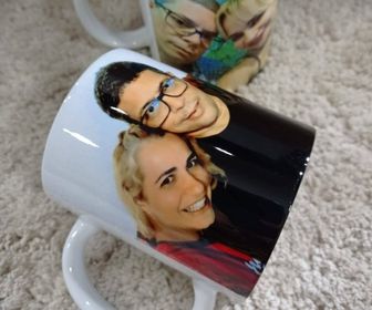 side image for Caneca de Porcelana Alça Branca - 4