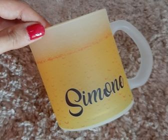 side image for Caneca de Vidro Jateado  - 1