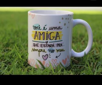 side image for Caneca de Porcelana Alça Branca - 2