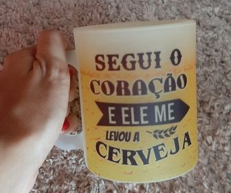 side image for Caneca de Vidro Jateado  - 2