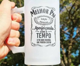 side image for Caneca de Chopp Vidro Jateado - 1