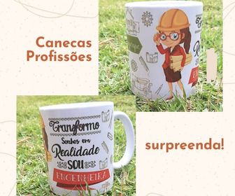 side image for Caneca de Porcelana Alça Branca - 3
