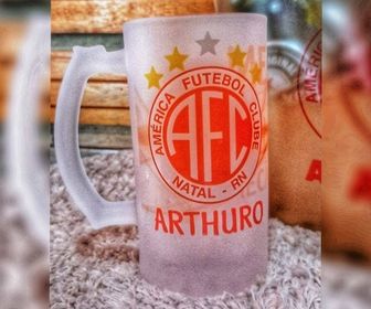 side image for Caneca de Chopp Vidro Jateado - 2