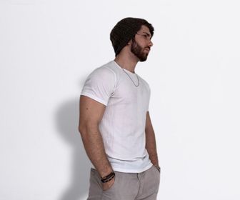 side image for Camisa Canelada Branca  - 2