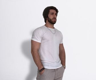 side image for Camisa Canelada Branca  - 1