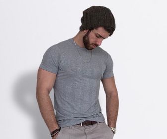 side image for Camisa Canelada Cinza - 2