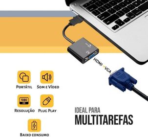 side image for Cabo Adaptador Conversor Hdmi Vga P2 Auxiliar Áudio - 1