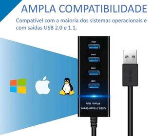 side image for Hub Usb 3.0 4 Portas Expansor Rapido 5 Gbps Alta Velocidade - 3