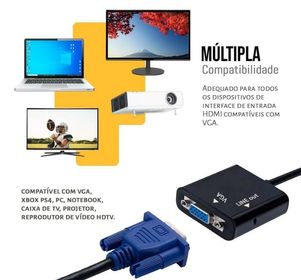 side image for Cabo Adaptador Conversor Hdmi Vga P2 Auxiliar Áudio - 2