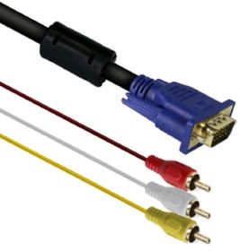 side image for Cabo Adaptador Vga Macho Para 3 Rca Macho 1,5m Vga Rca - 1