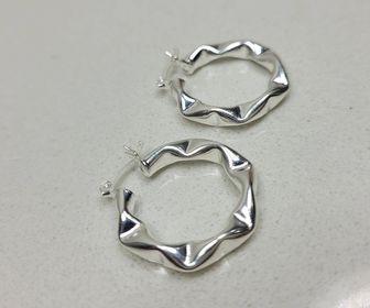 side image for Argola zig zag prata - 1