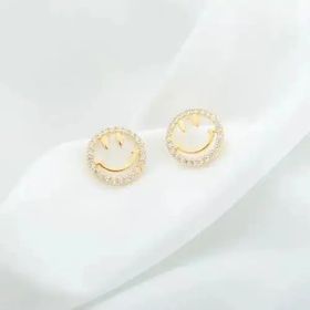 side image for Pendientes De Carita Feliz En Oro De 18K - 1