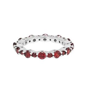 side image for Anillo Infinito de Piedra Roja con Zirconia cúbica - 1