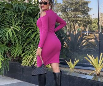 side image for Vestido Midi - Manga Longa - 6