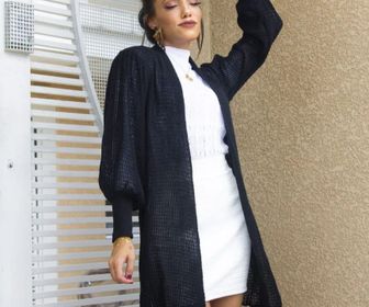 side image for Cardigan Tricot - Manga Bufante - 2