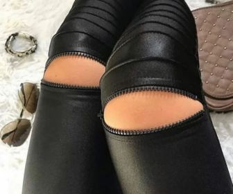 side image for Calça Legging Zíper no Joelho e Tratorada - 2