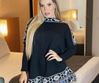 side image for Poncho Franja - Tricot Grosso - 2