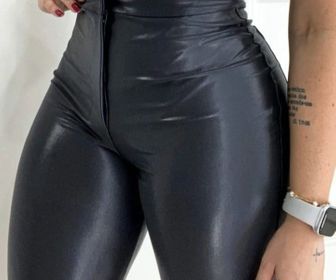 side image for Calça Disco com Botão e Bolsos - 1