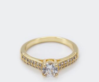 side image for ANEL DUPLO BANHADO A OURO CRAVEJADO COM MICRO ZIRCÔNIA NA COR CRISTAL - 5