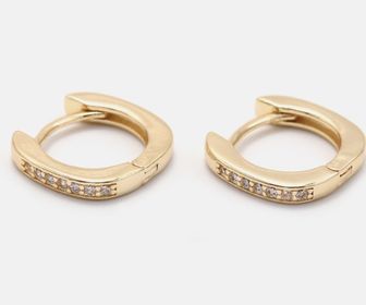 side image for BRINCO ARGOLINHAS PARA TRIO BANHADO A OURO 18K  CRAVEJADO COM MICRO ZIRCÔNIA CRISTAL - 3