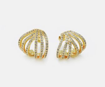 side image for BRINCO CARACOL BANHADO A OURO 18K CRAVEJADO COM MICRO ZIRCÔNIA - 2