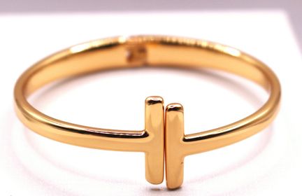 side image for BRACELETE T DUPLO BANHADO A OURO 18K  - 1