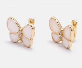 side image for  BRINCO BORBOLETA DE MADREPEROLA BANHADO A OURO 18K  - 2