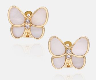 side image for  BRINCO BORBOLETA DE MADREPEROLA BANHADO A OURO 18K  - 1