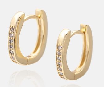 side image for BRINCO ARGOLINHAS PARA TRIO BANHADO A OURO 18K  CRAVEJADO COM MICRO ZIRCÔNIA CRISTAL - 2