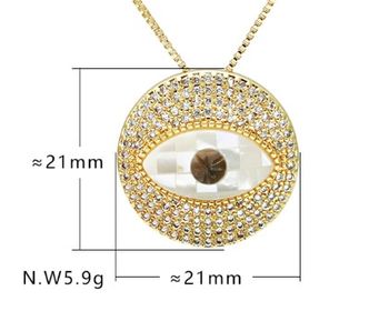 side image for COLAR  BANHADO A OURO 18K COM PINGENTE MANDALA OLHO GREGO EM MADREPÉROLA CRAVEJADO COM MICRO ZIRCÔNIA  - 5