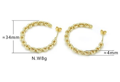 side image for  BRINCO ARGOLINHA ELOS BANHADO A OURO 18K - 5