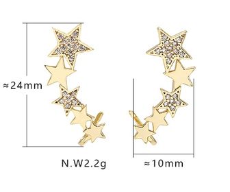 side image for  BRINCO ESTRELA BANHADO A OURO 18K CRAVEJADO COM MICRO ZIRCÔNIA - 4