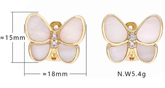 side image for  BRINCO BORBOLETA DE MADREPEROLA BANHADO A OURO 18K  - 6