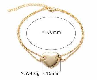 side image for PULSEIRA DUPLA COM CORAÇÃO BANHADA A OURO 18K  - 6