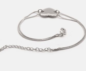 side image for PULSEIRA DUPLA COM CORAÇÃO BANHADA A RODIO - 2