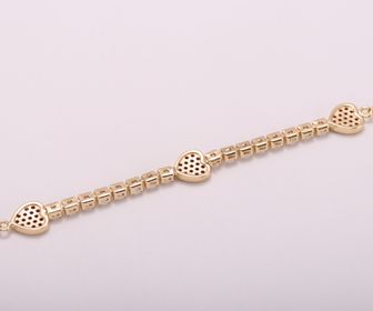 side image for PULSEIRA DELICADA CORAÇÕES E PEDRAS BANHADA A OURO 18K CRAVEJADO COM MICRO ZIRCONIA - 2