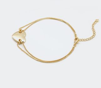side image for PULSEIRA DUPLA COM CORAÇÃO BANHADA A OURO 18K  - 3