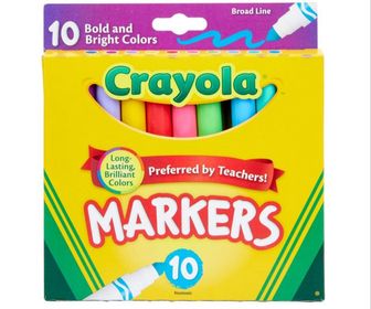 10 crayola bright & bold markers