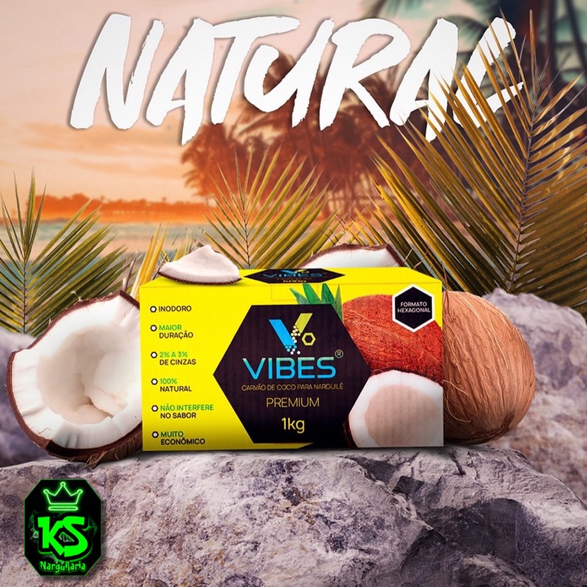 Carvão de coco Vibes 1 KG